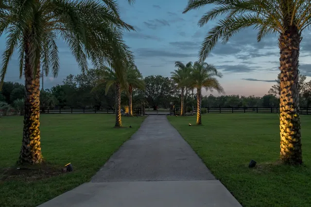 Property with twilight amber glow