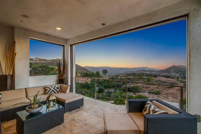 Residential exterior at blue hour