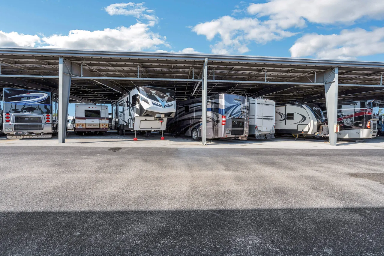 Self storage units exterior view