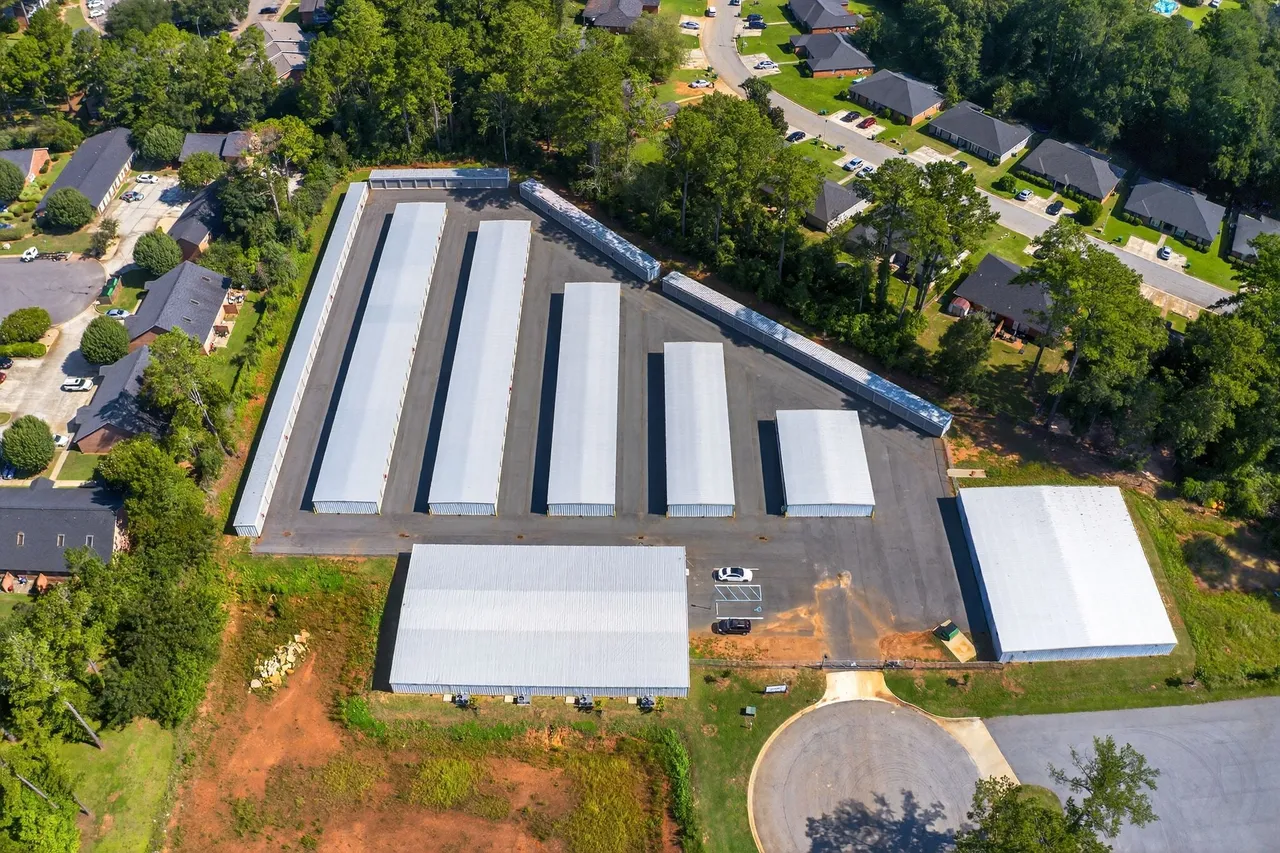 Aerial view of storage facility
