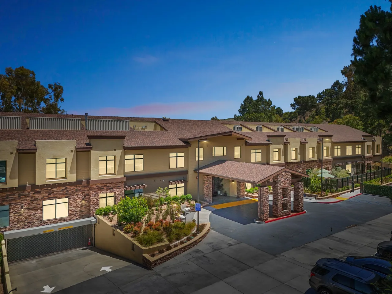 Aerial view of senior living in Rolling Hills Estates, CA