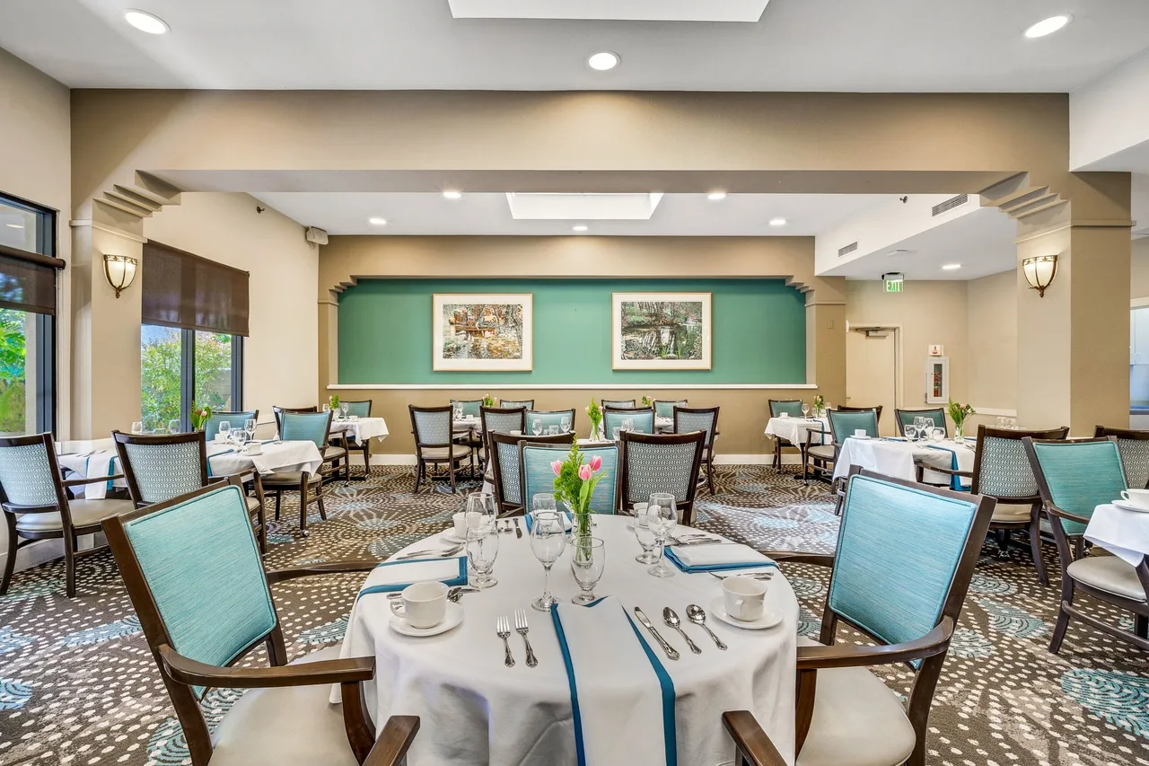 Senior living dining hall interior
