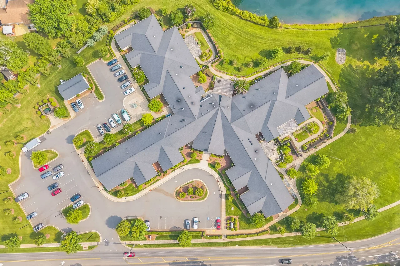 Aerial view of senior living in Matthews, NC