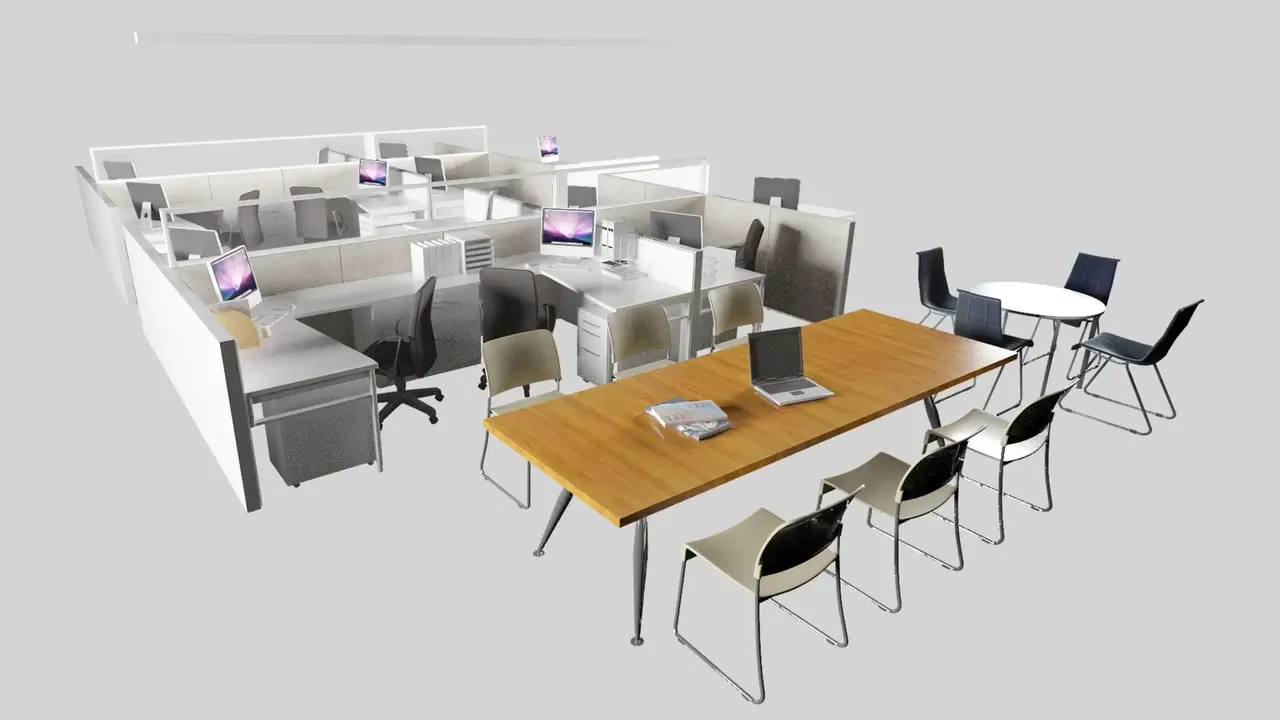 Commercial space with virtual staging